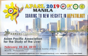 Manila da Şubat 20-24 2018 tarihinde  yapılacak APASL kongresi için  2 alanda 